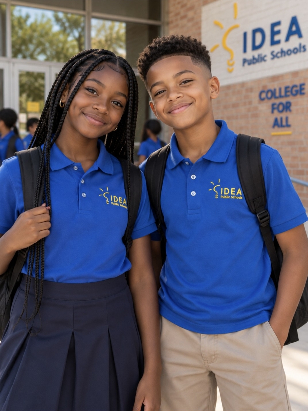 IDEA Public School Uniform- Polo Shirt- Blue- Youth XLarge